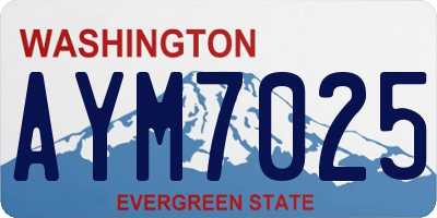 WA license plate AYM7025
