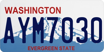 WA license plate AYM7030