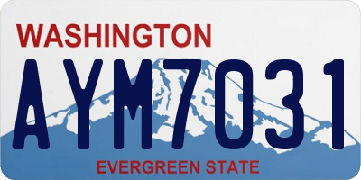 WA license plate AYM7031