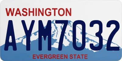 WA license plate AYM7032