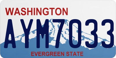 WA license plate AYM7033