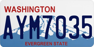 WA license plate AYM7035