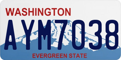 WA license plate AYM7038