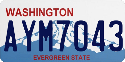 WA license plate AYM7043