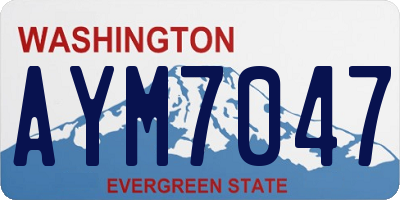 WA license plate AYM7047