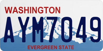 WA license plate AYM7049