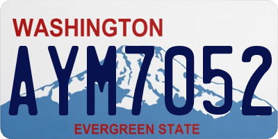 WA license plate AYM7052