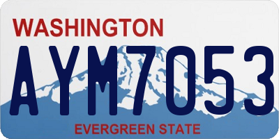 WA license plate AYM7053