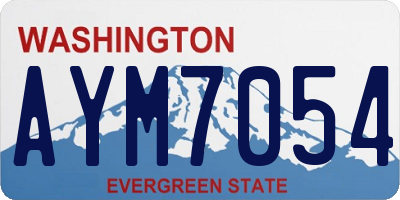 WA license plate AYM7054