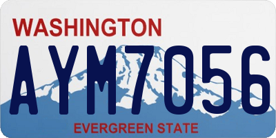 WA license plate AYM7056