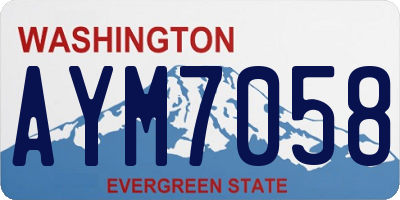 WA license plate AYM7058