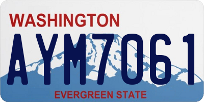 WA license plate AYM7061
