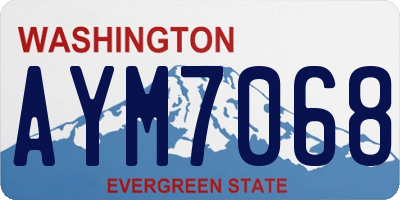 WA license plate AYM7068
