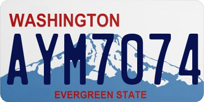 WA license plate AYM7074