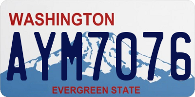 WA license plate AYM7076