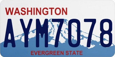 WA license plate AYM7078