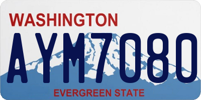 WA license plate AYM7080
