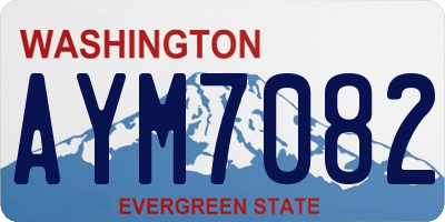 WA license plate AYM7082