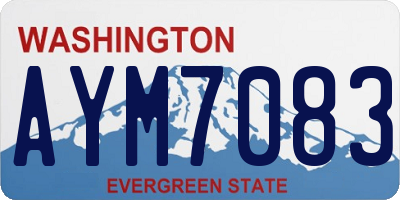 WA license plate AYM7083