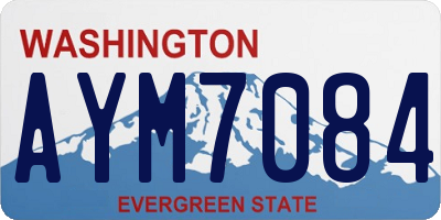 WA license plate AYM7084