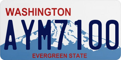 WA license plate AYM7100