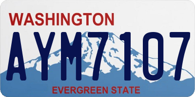 WA license plate AYM7107