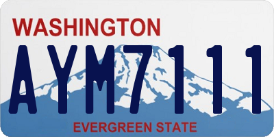 WA license plate AYM7111
