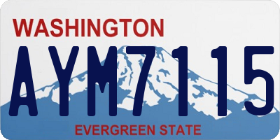 WA license plate AYM7115