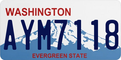 WA license plate AYM7118