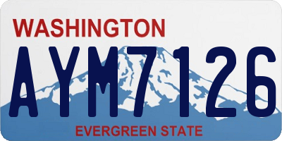 WA license plate AYM7126