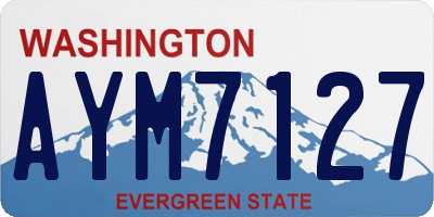 WA license plate AYM7127
