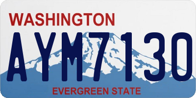 WA license plate AYM7130