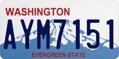WA license plate AYM7151