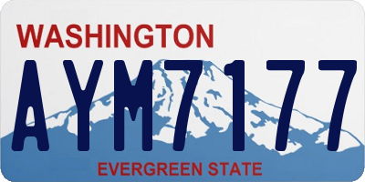 WA license plate AYM7177