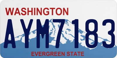 WA license plate AYM7183