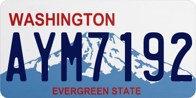 WA license plate AYM7192