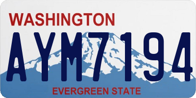 WA license plate AYM7194