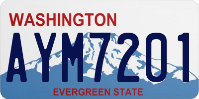 WA license plate AYM7201