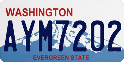 WA license plate AYM7202