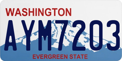 WA license plate AYM7203