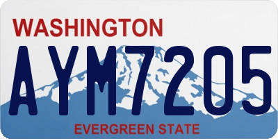 WA license plate AYM7205