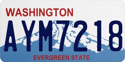 WA license plate AYM7218