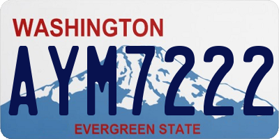 WA license plate AYM7222