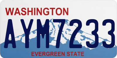 WA license plate AYM7233