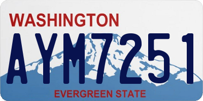 WA license plate AYM7251