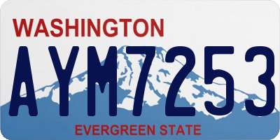 WA license plate AYM7253