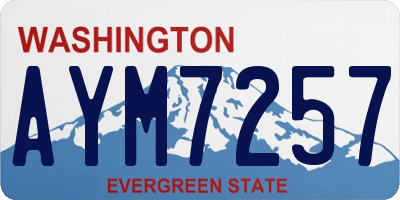 WA license plate AYM7257