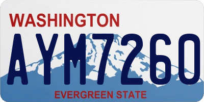 WA license plate AYM7260