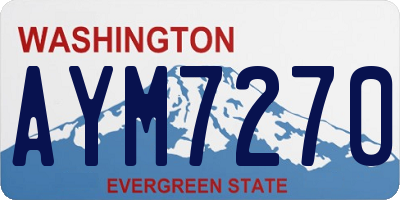 WA license plate AYM7270