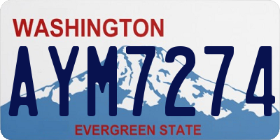 WA license plate AYM7274